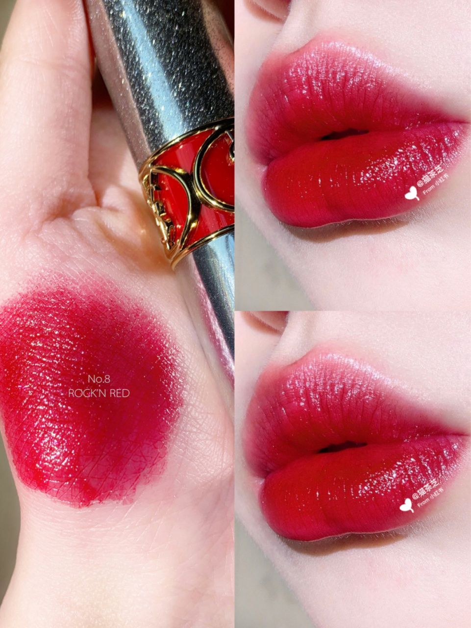 ysl星星圆管08 rock n red 蓝调樱桃红,带紫色! 饱和度不是一般的高!
