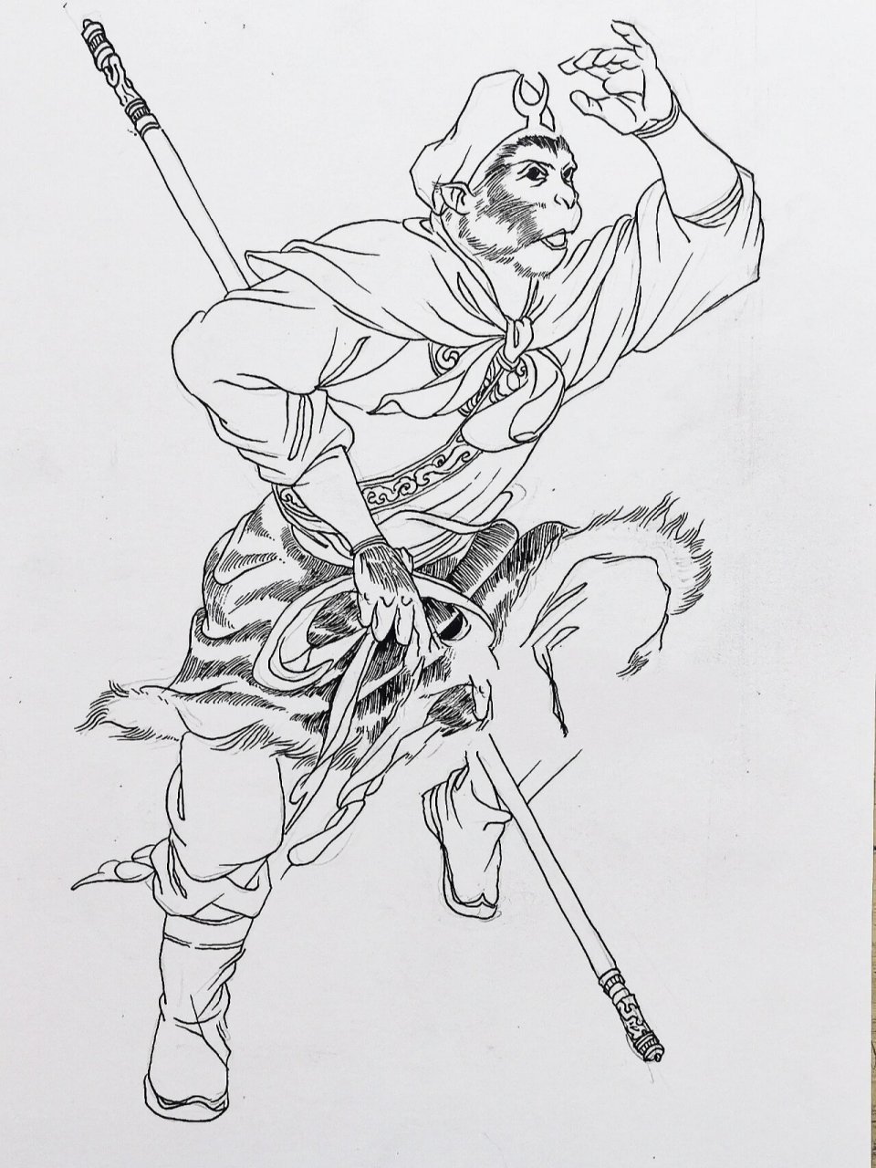 西游记线描系列 线描西游记系列 临摹《西游记》人物百图  人物孙悟空
