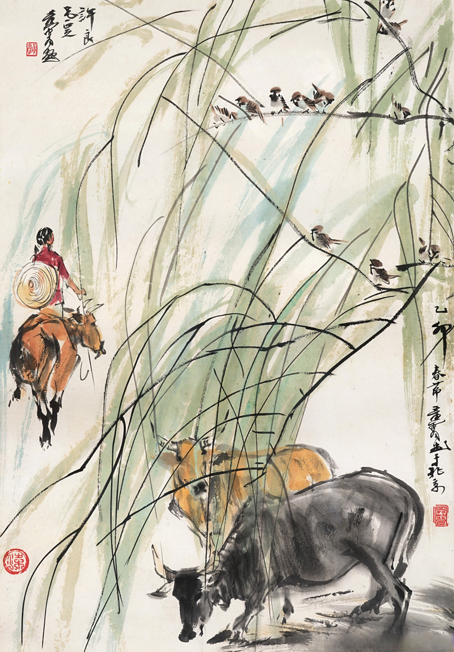 画家黄胄笔下的牧牛图