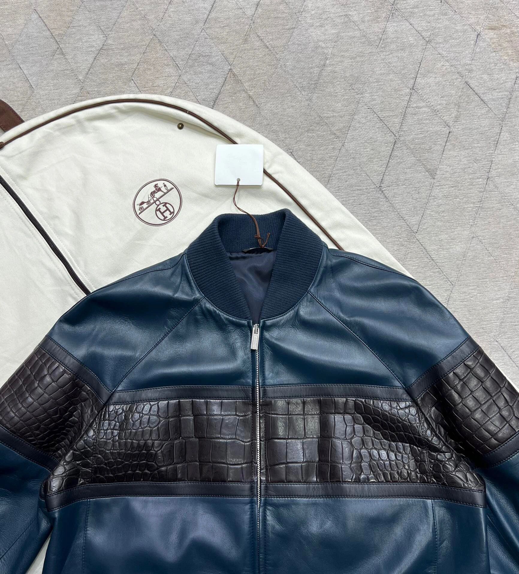 hermes 爱马仕鳄鱼皮夹克皮衣