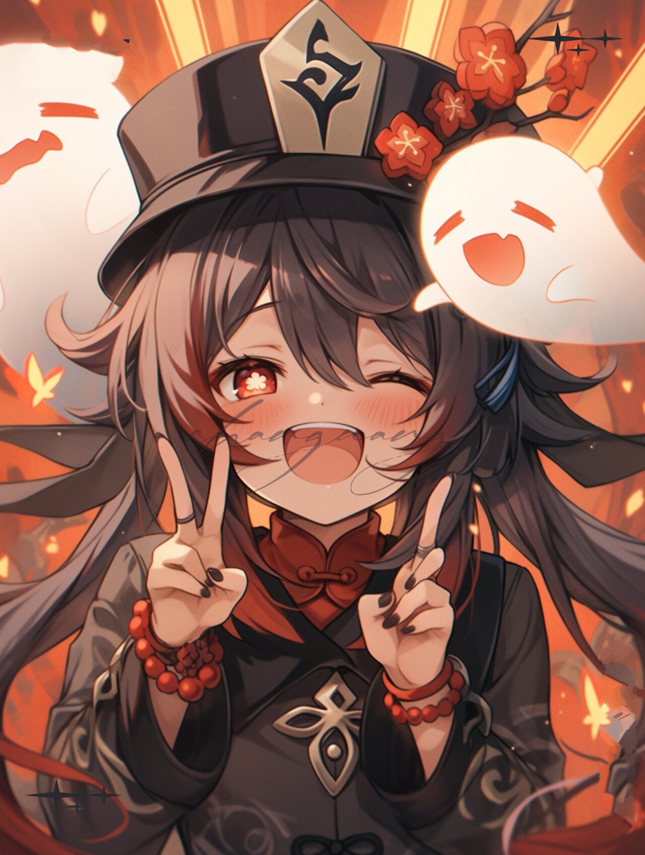 原神胡桃,可爱到爆炸99的冒险家! 95看这里,亲们!