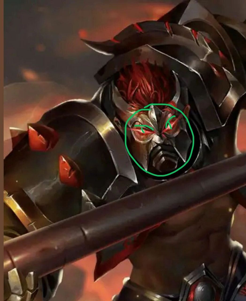 我一直误会了典韦的五官 图一是原图,大家都见过 图二是我标注的正常