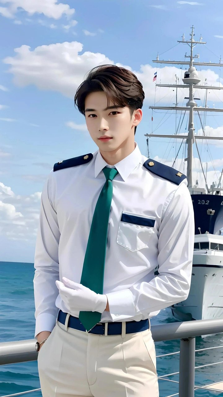 海军帅哥穿上白色制服,帅炸了97 93海军帅哥的男朋友,你准备好了