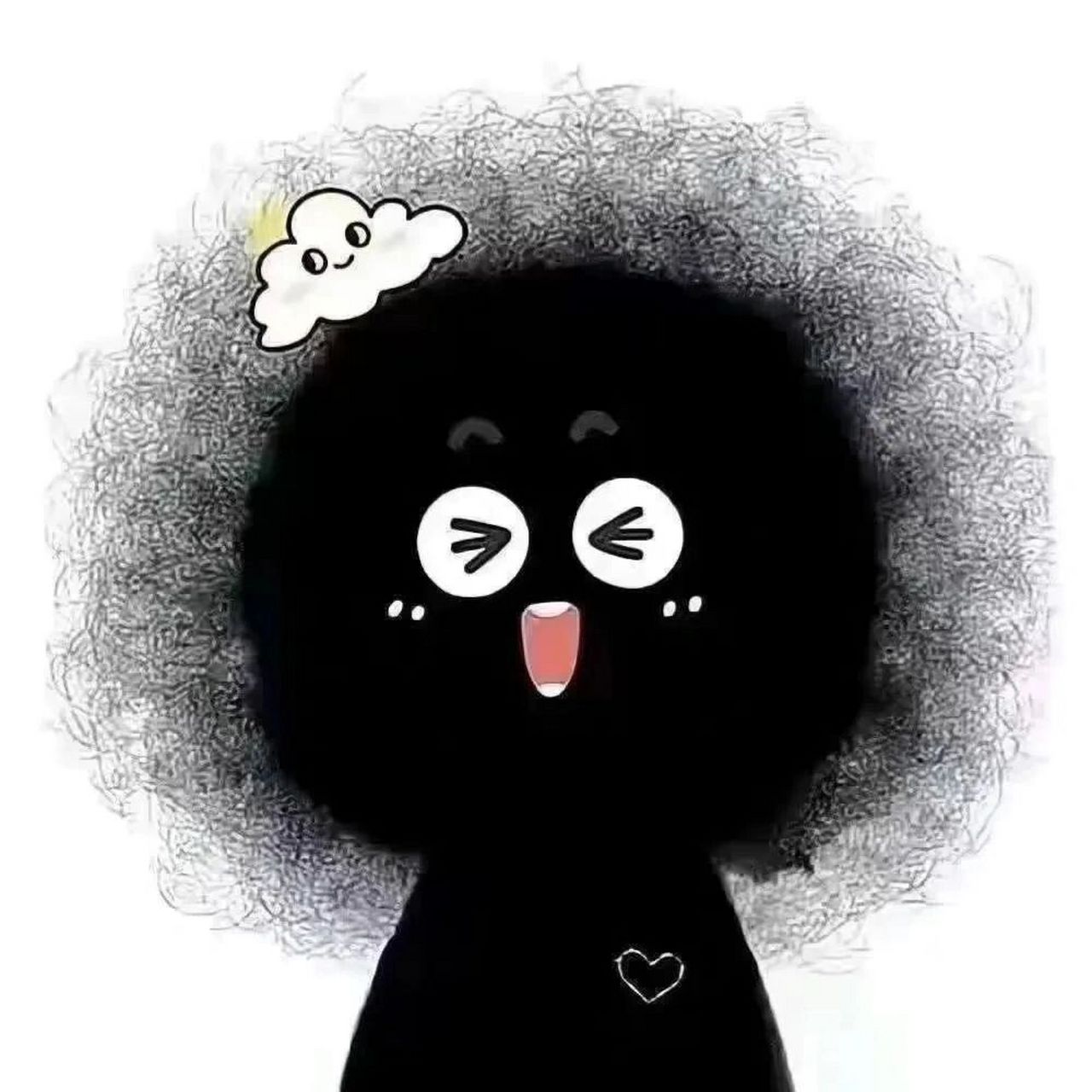 可爱爆炸头(情侣闺蜜头像)