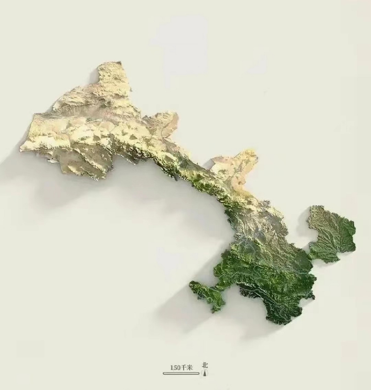 甘肃省立体地形图