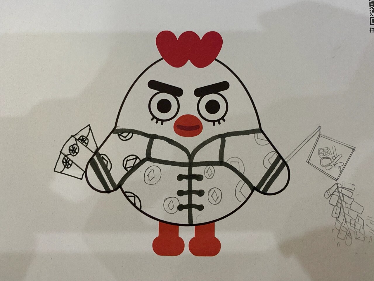 为华莱士小白鸡画新衣