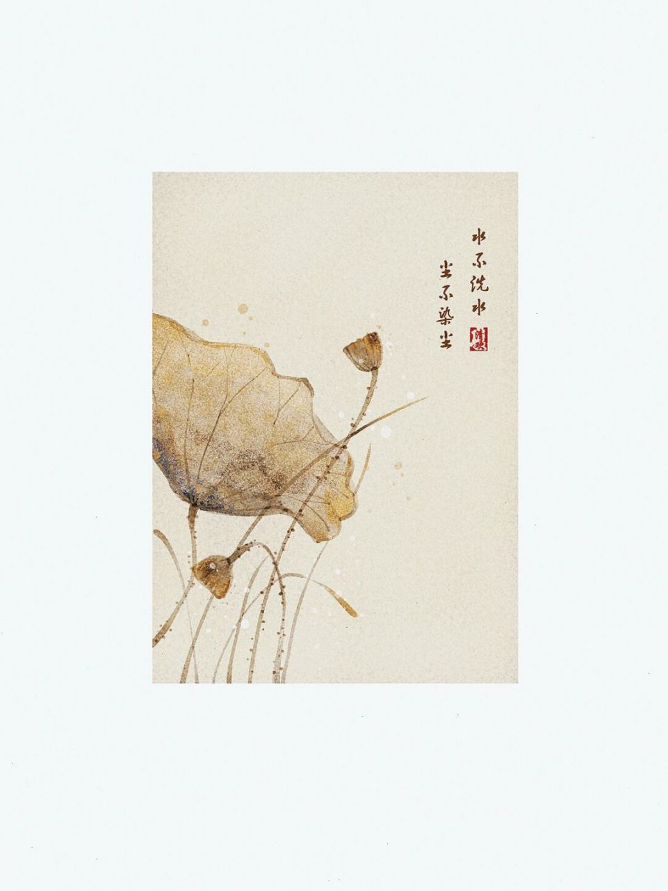 国风插画|一组禅意插画|残荷 画了一组禅意的装饰画,我自己还是蛮喜欢