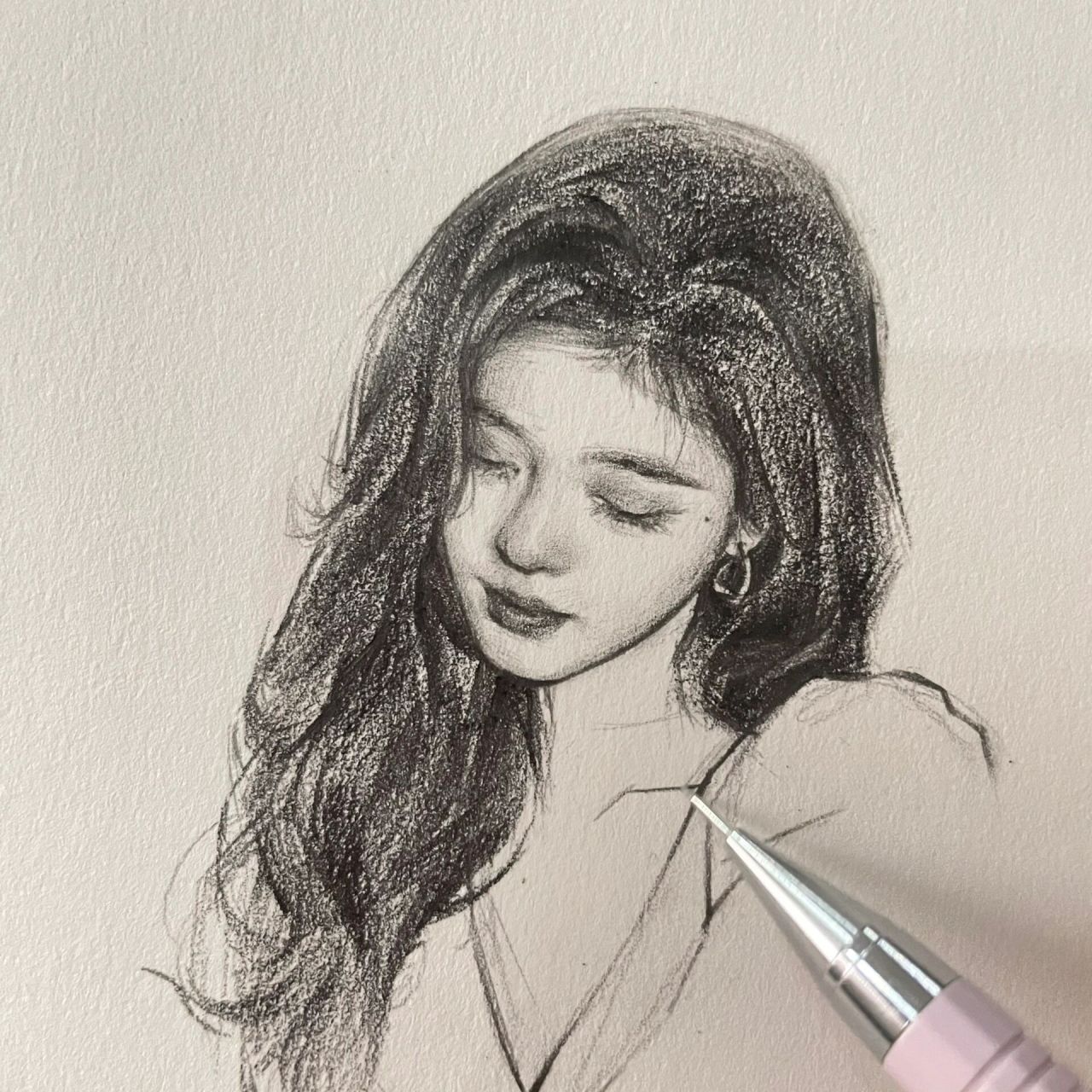 手绘头像|鞠婧祎(附过程 6161616161616161 饭点了