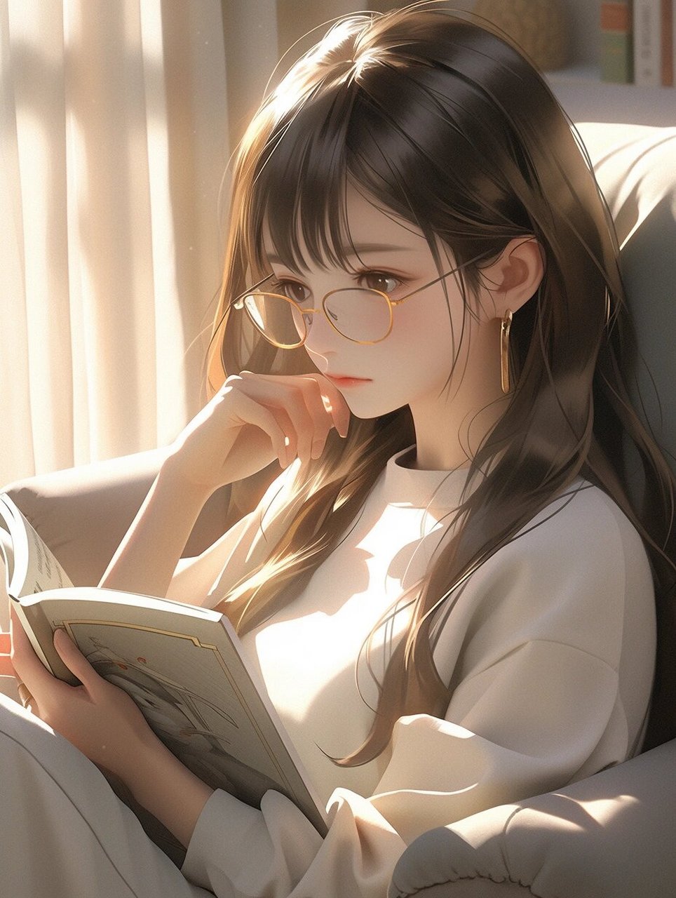 女生头像】寻一片阳光,把自己埋进书里 家里总会有一个角落,适合读书