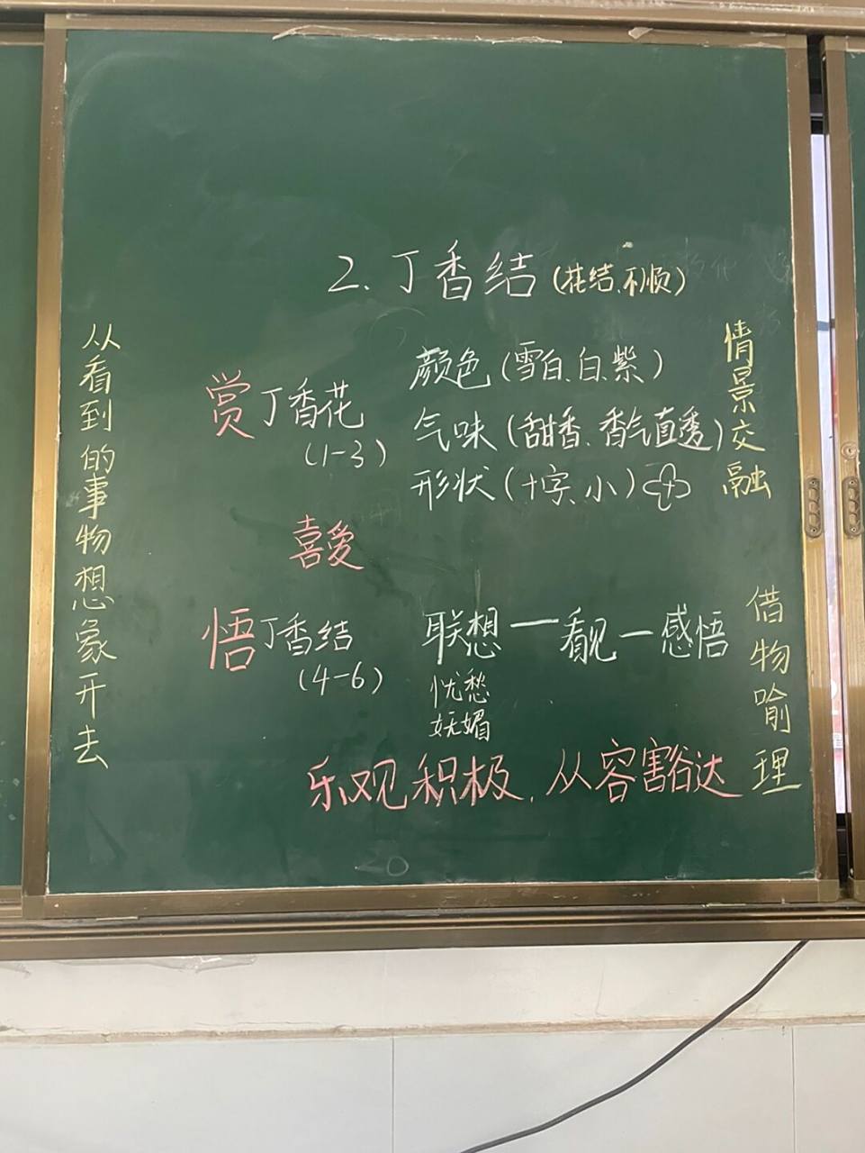 六上《丁香结》板书 #板书# #板书设计# #小学语文板书设计# #课堂