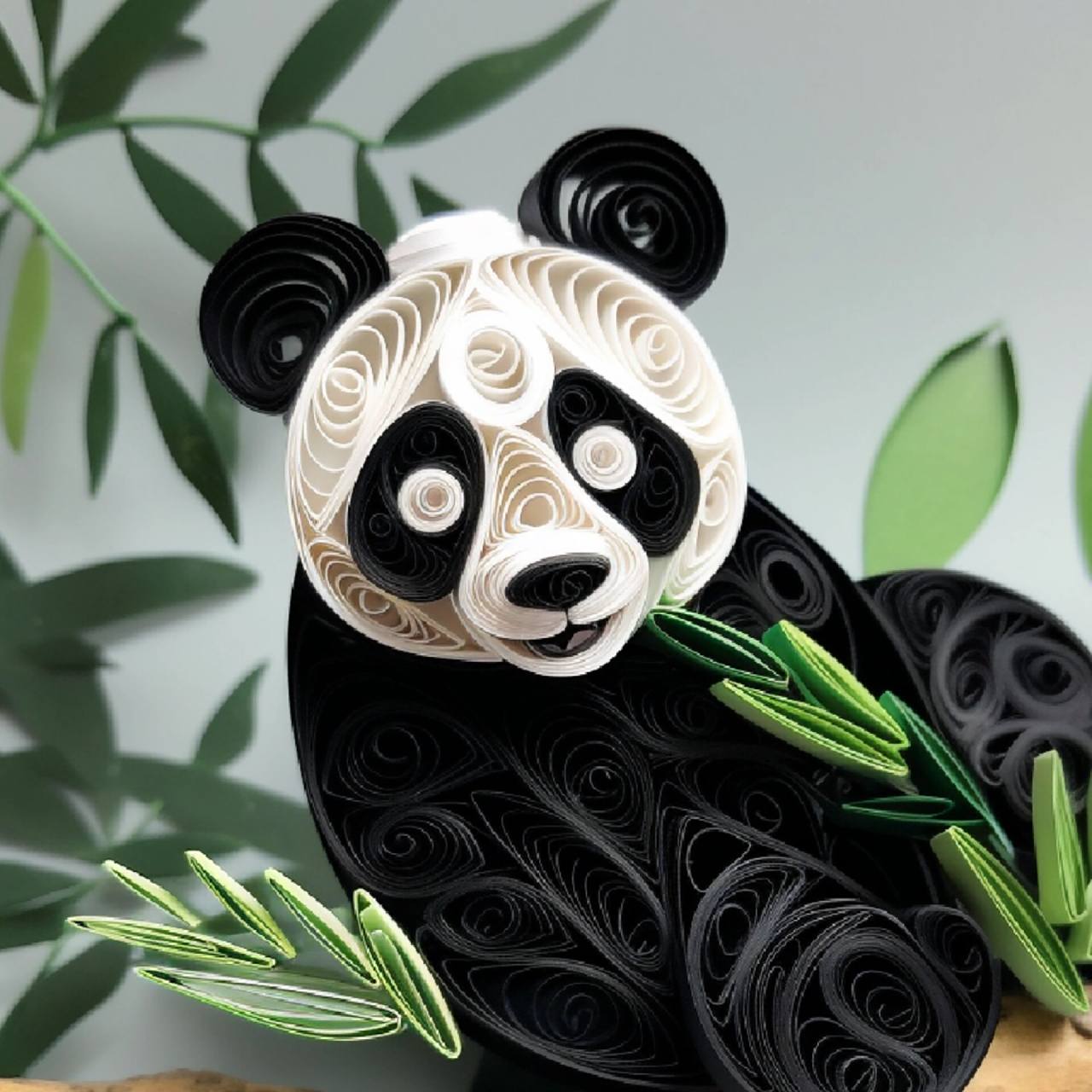 预祝丫丫回国一切顺利 国宝熊猫衍纸手工