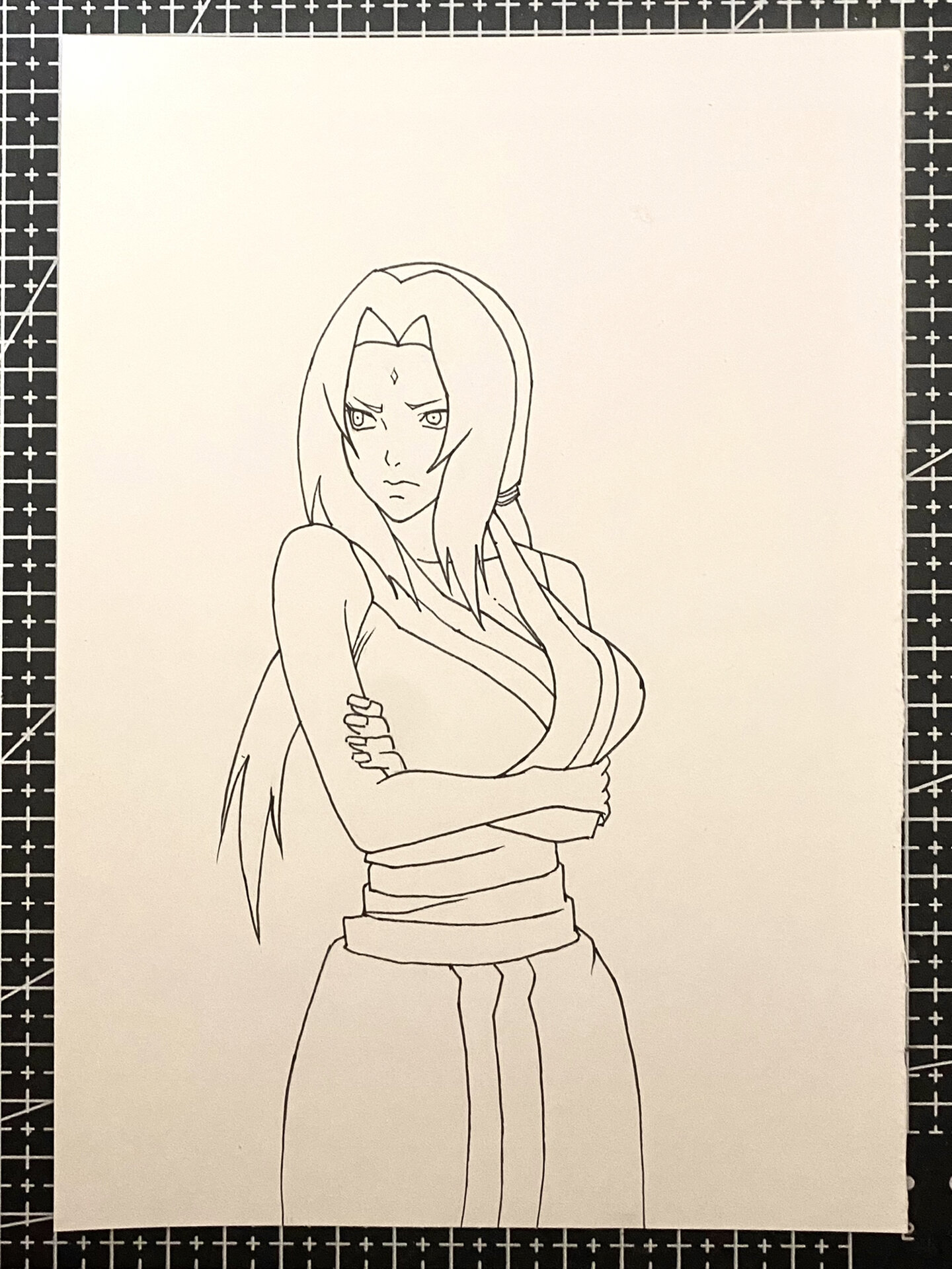 火影忍者纲手手绘|附线稿