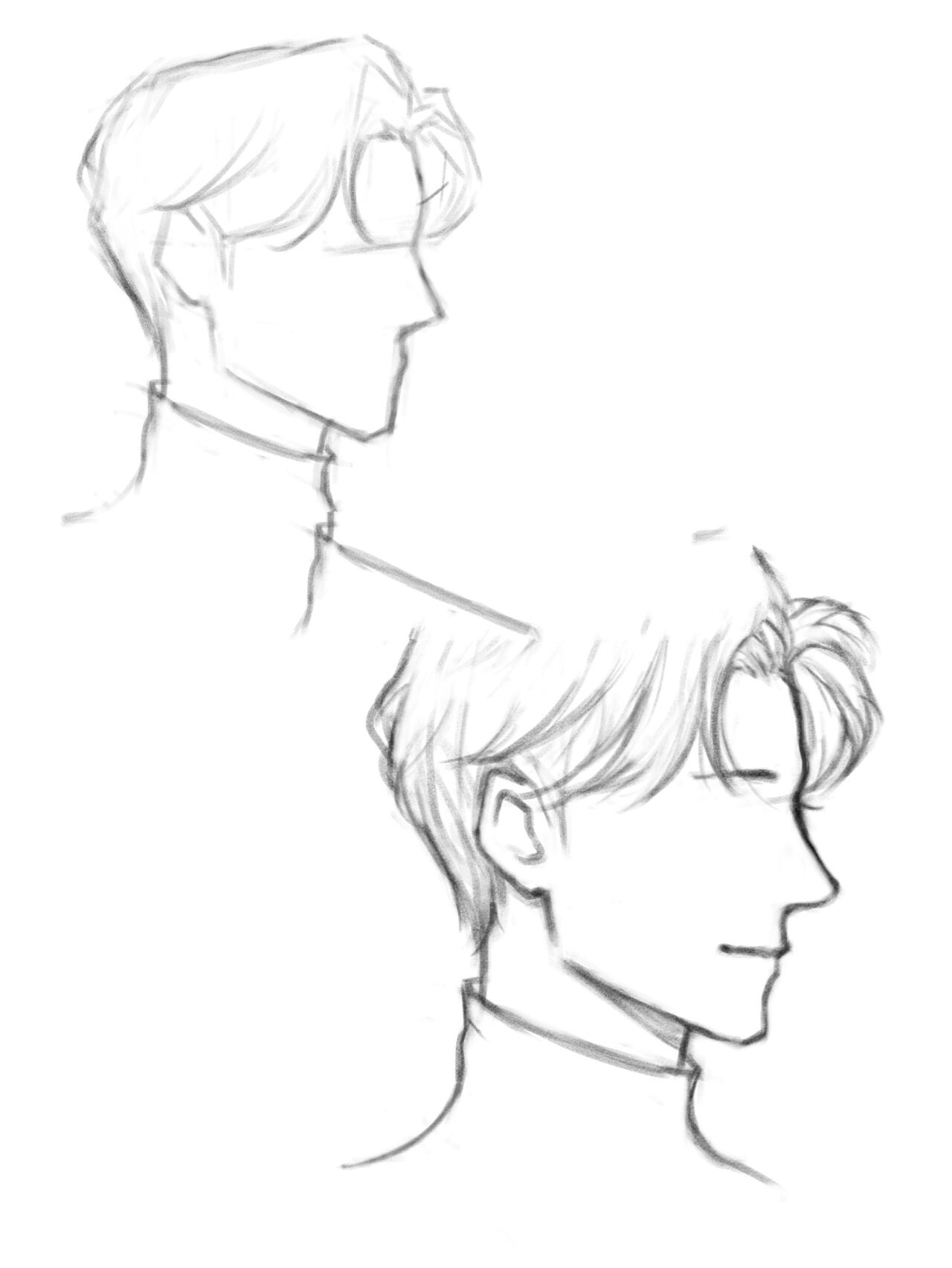 男生头发画法——括号刘海