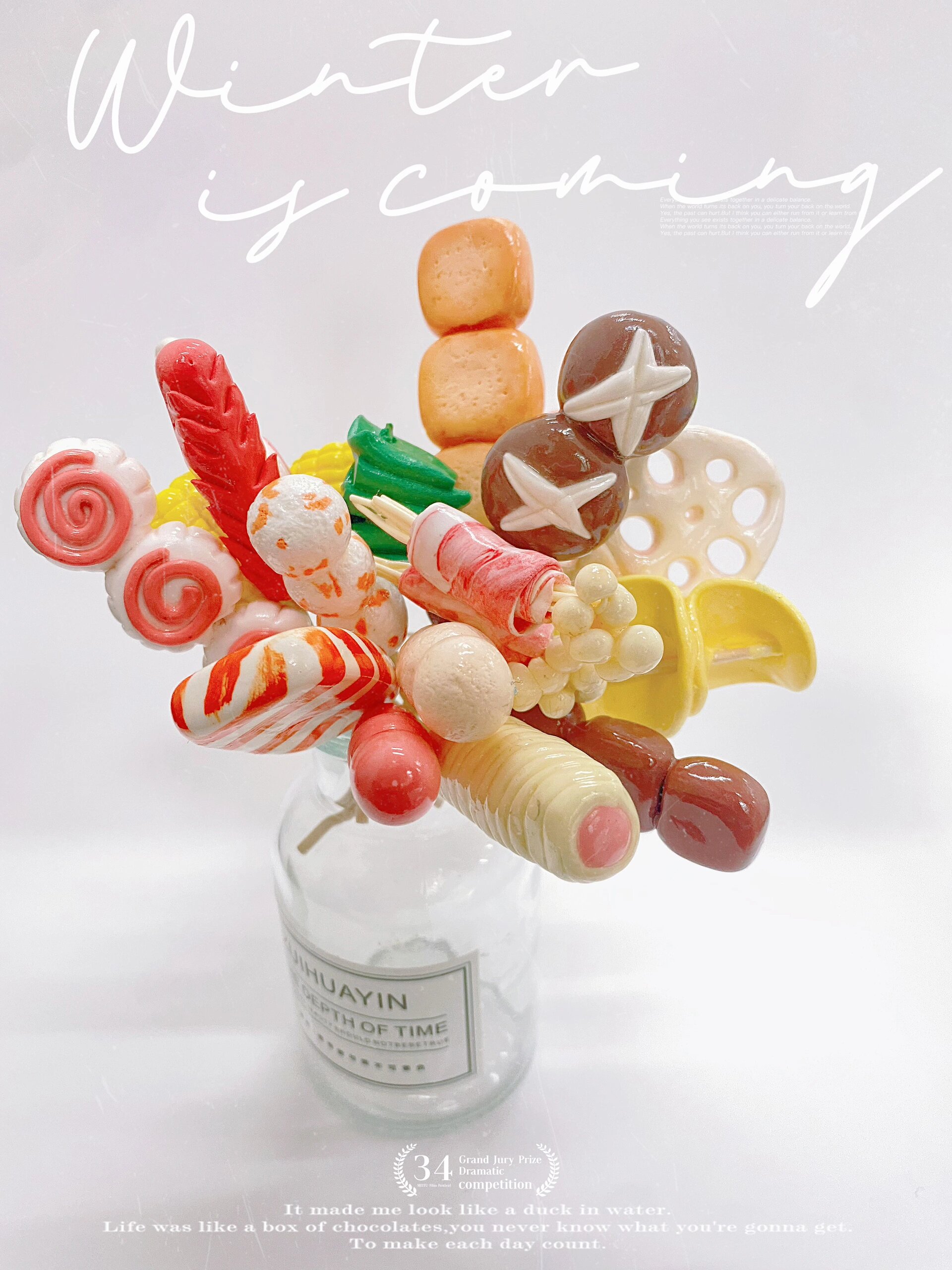 超轻粘土串串96 上上周教孩子们做的主题