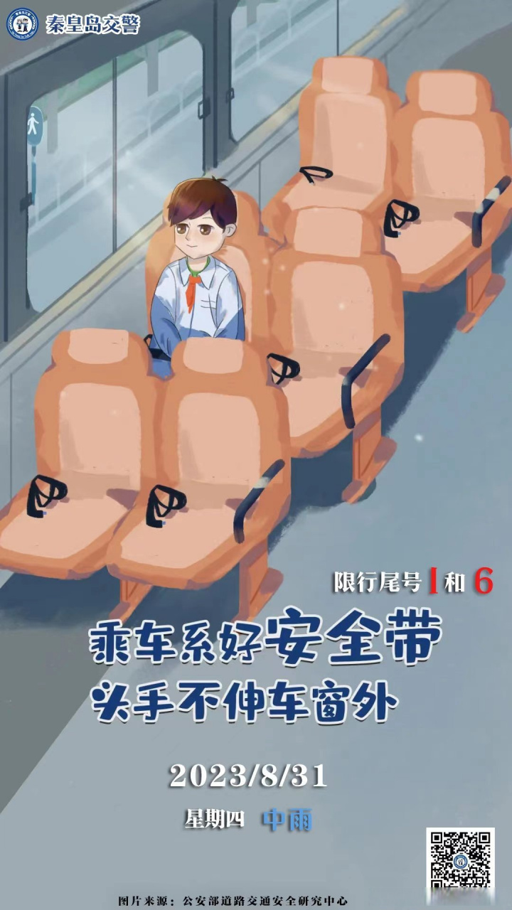 乘车系好安全带,头手不伸车窗外#安全提示每日一图