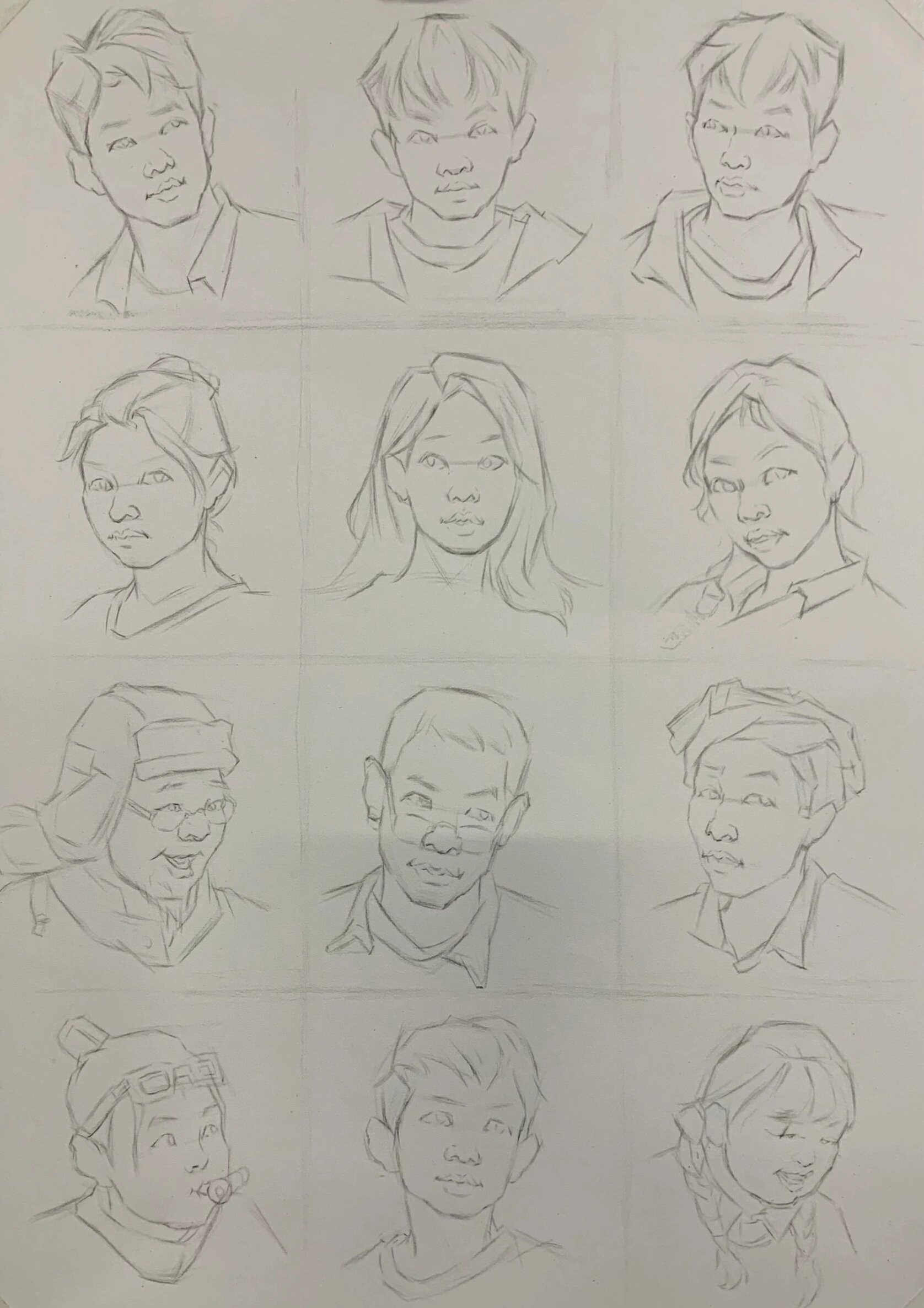 美术生害怕的速写头部刻画作画步骤‼