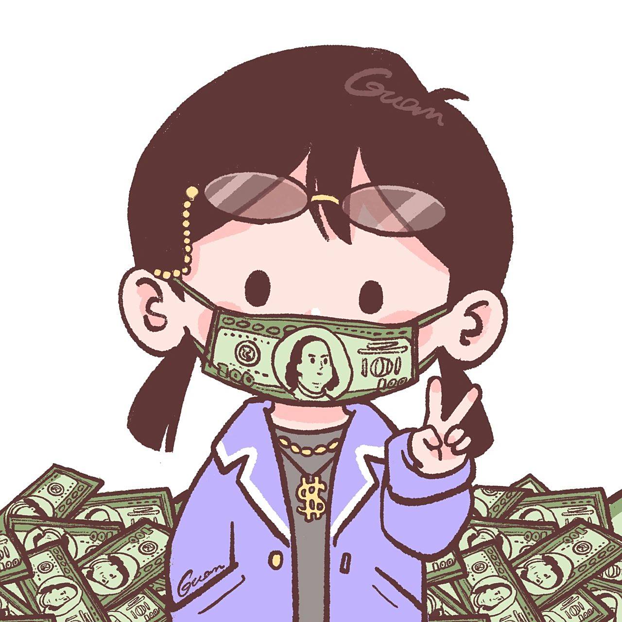 原创|暴富可爱头像3枚95 暴富加成头像get 祝努力的小可爱,都可以