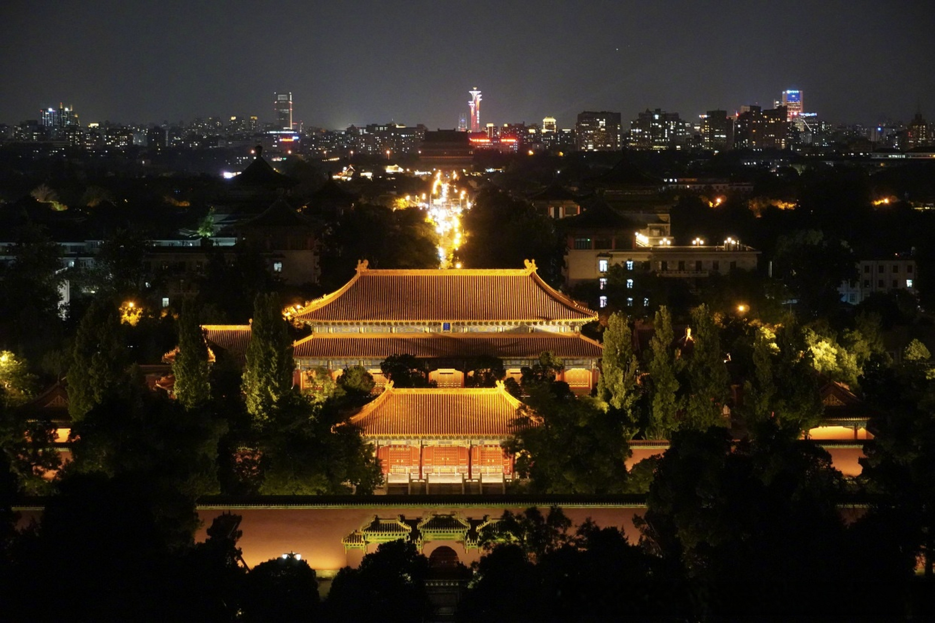 忻州遗山公园夜景图片