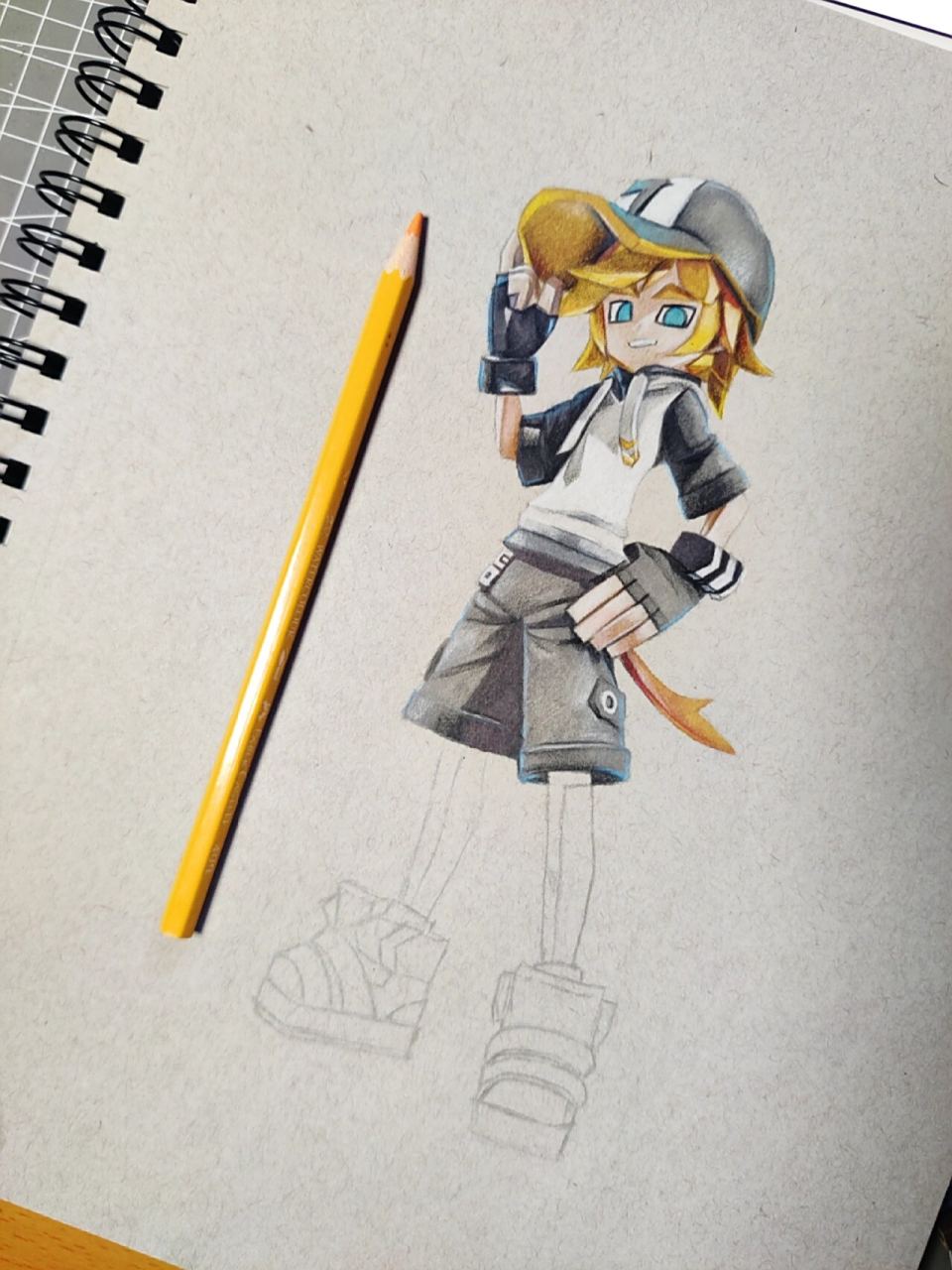 分享进度 彩铅手绘凹凸世界-金