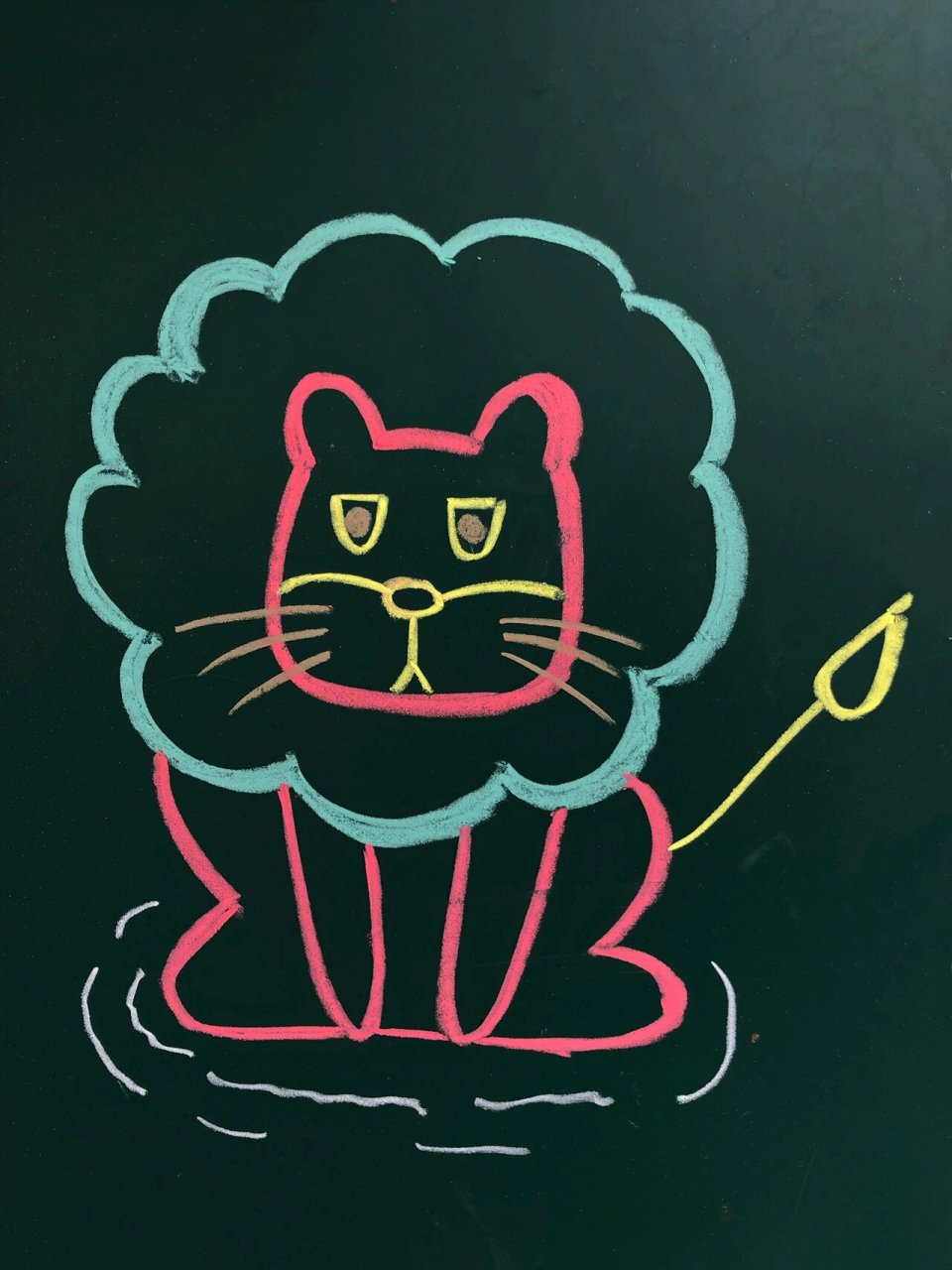 粉笔画94 动物们 一起来踩水啦9898