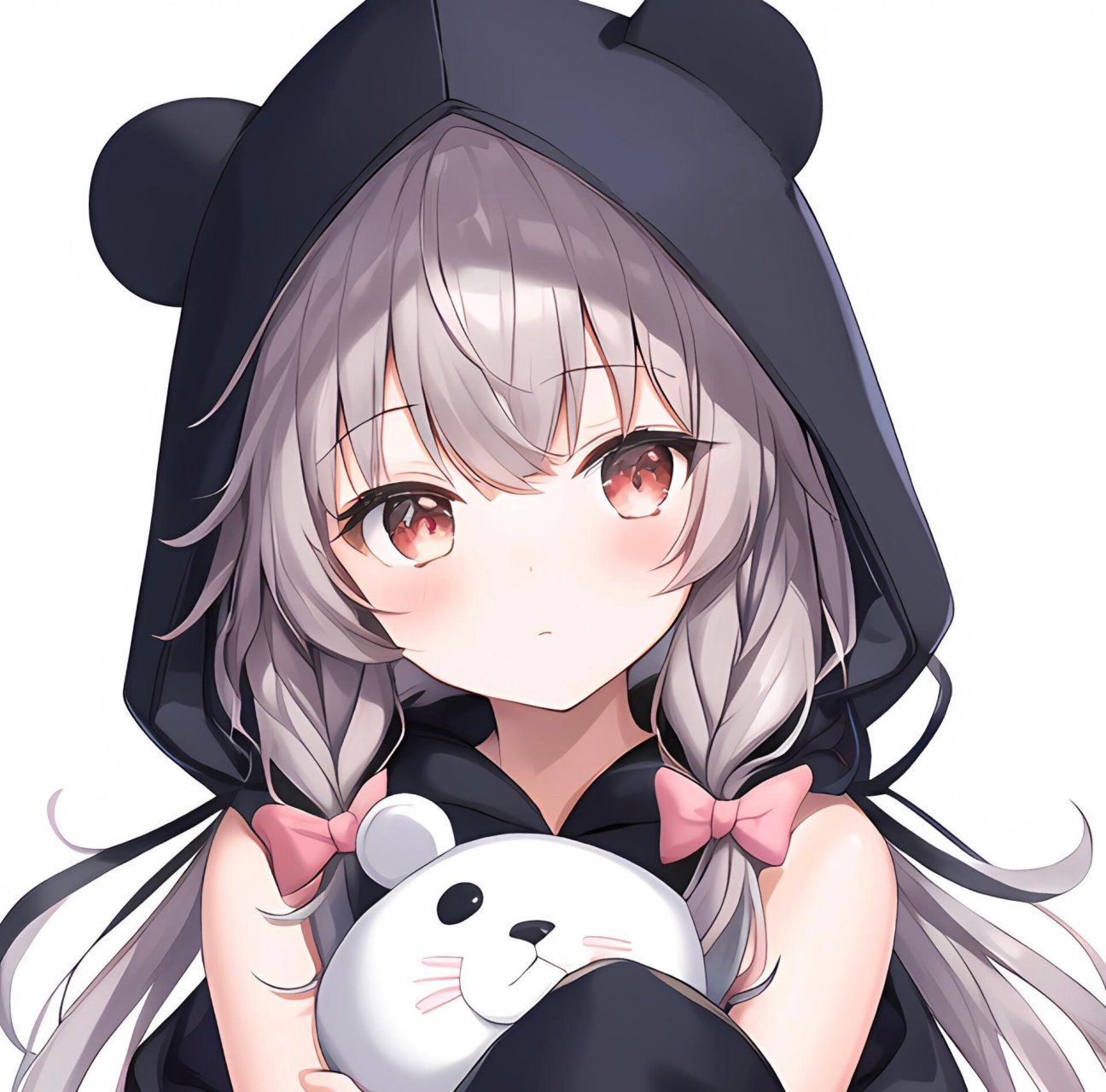 抱熊93的女孩头像,拿熊93的男孩头像