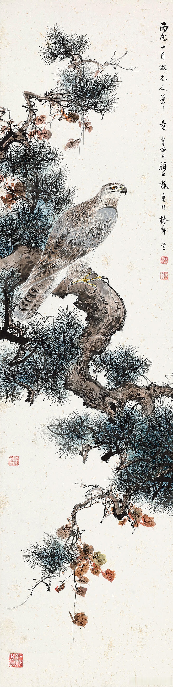 画家颜伯龙花鸟画九条屏