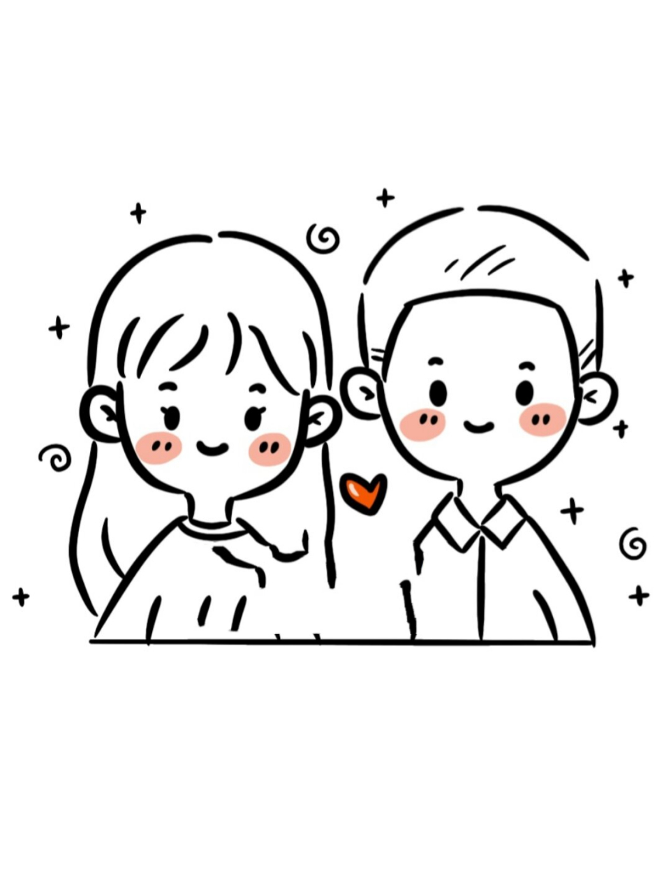 简笔画|简单情侣小头像人物手绘定制男女画 零基础绘画|简笔画教程