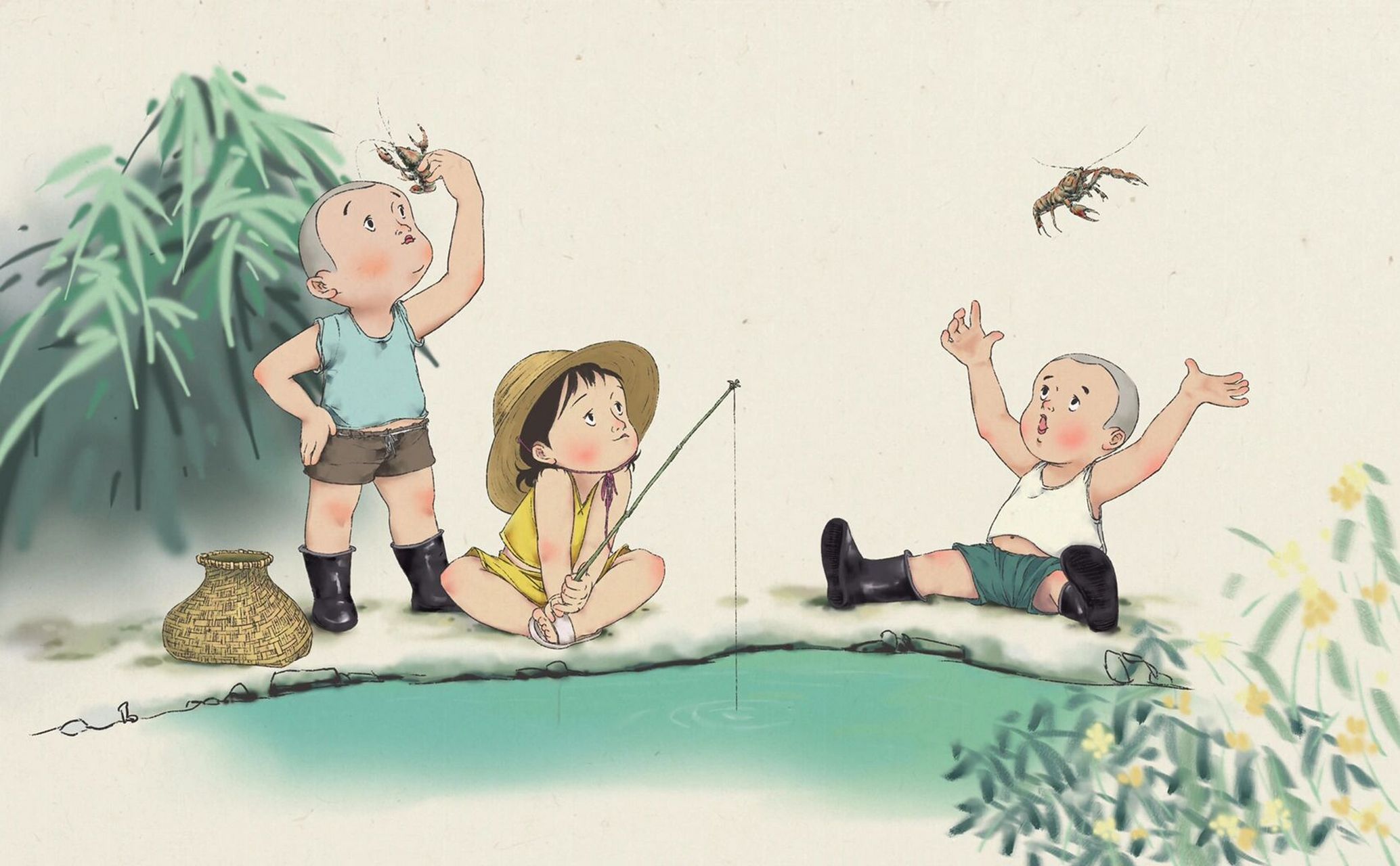 童年插画|小时候的记忆  97939393走斗蛐蛐了哦!