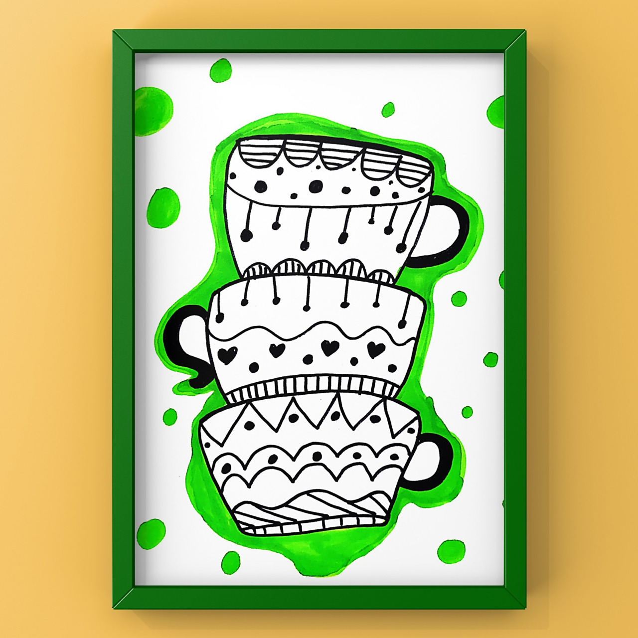 创意美术—《线描杯子》 活动目标: 1,观看各种杯子的图片 并说一说