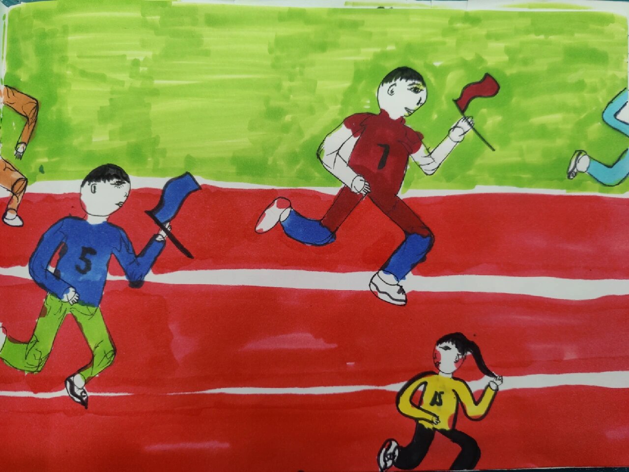 六年级美术课堂作业《我爱运动》