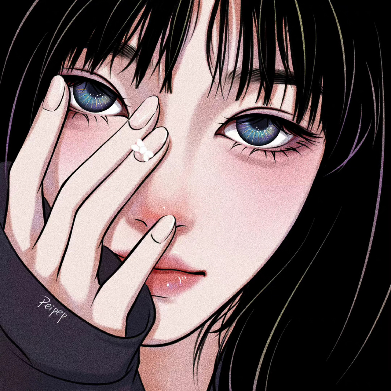 高级清冷手绘动漫女生头像 may i see your heart?(cr:peipep)