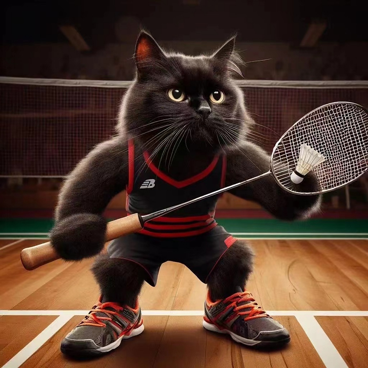 实在是太它喵的可爱了 再来一组[喵喵] 小猫咪打羽毛球9615