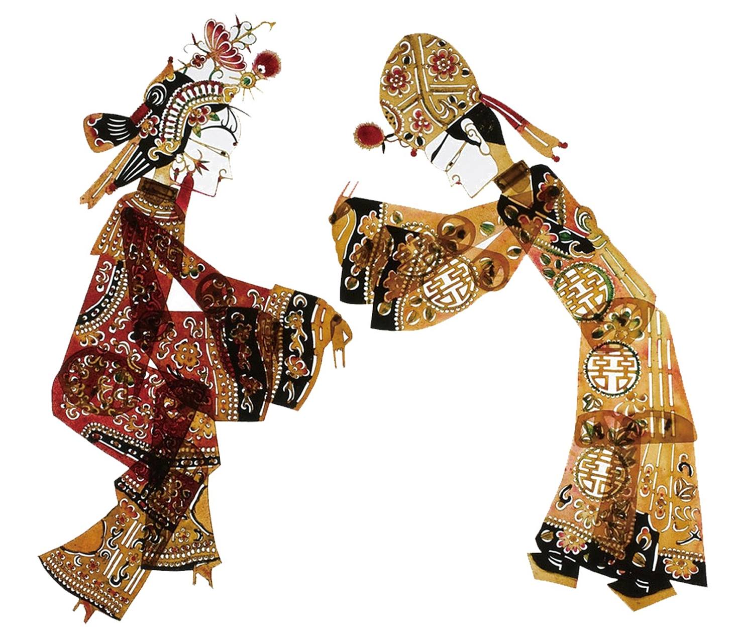 中国古典古代民间传统文化艺术皮影戏图案 皮影戏图案