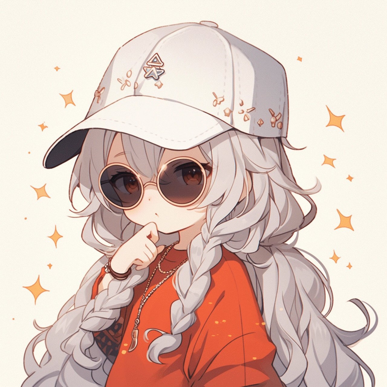 可爱女孩|墨镜猫耳朵头像9815