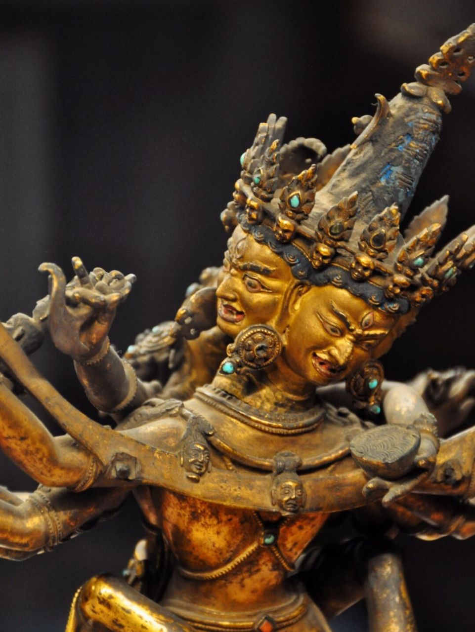 铜鎏金胜乐金刚像· 旅顺博物馆藏 胜乐金刚又称上乐金刚,梵文 cakra