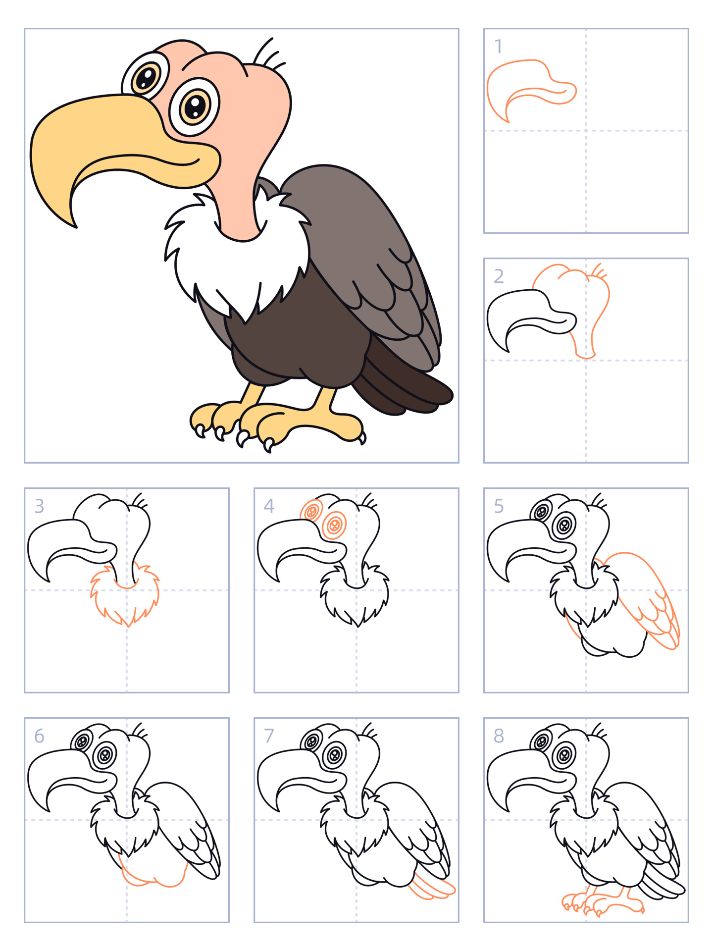 简笔画74期|秃鹫