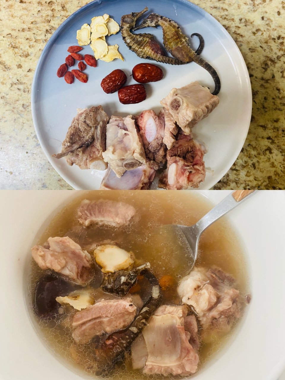 炖汤篇  | 海马排骨汤~ 海马,排骨,西洋参,枸杞,红枣 11566排骨