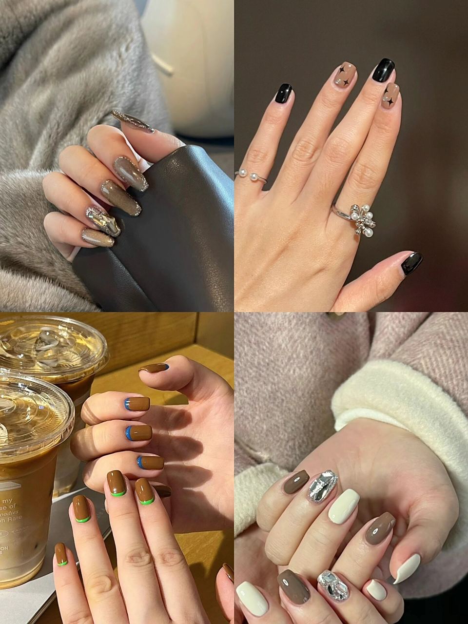 咖啡色美甲 咖啡色美甲