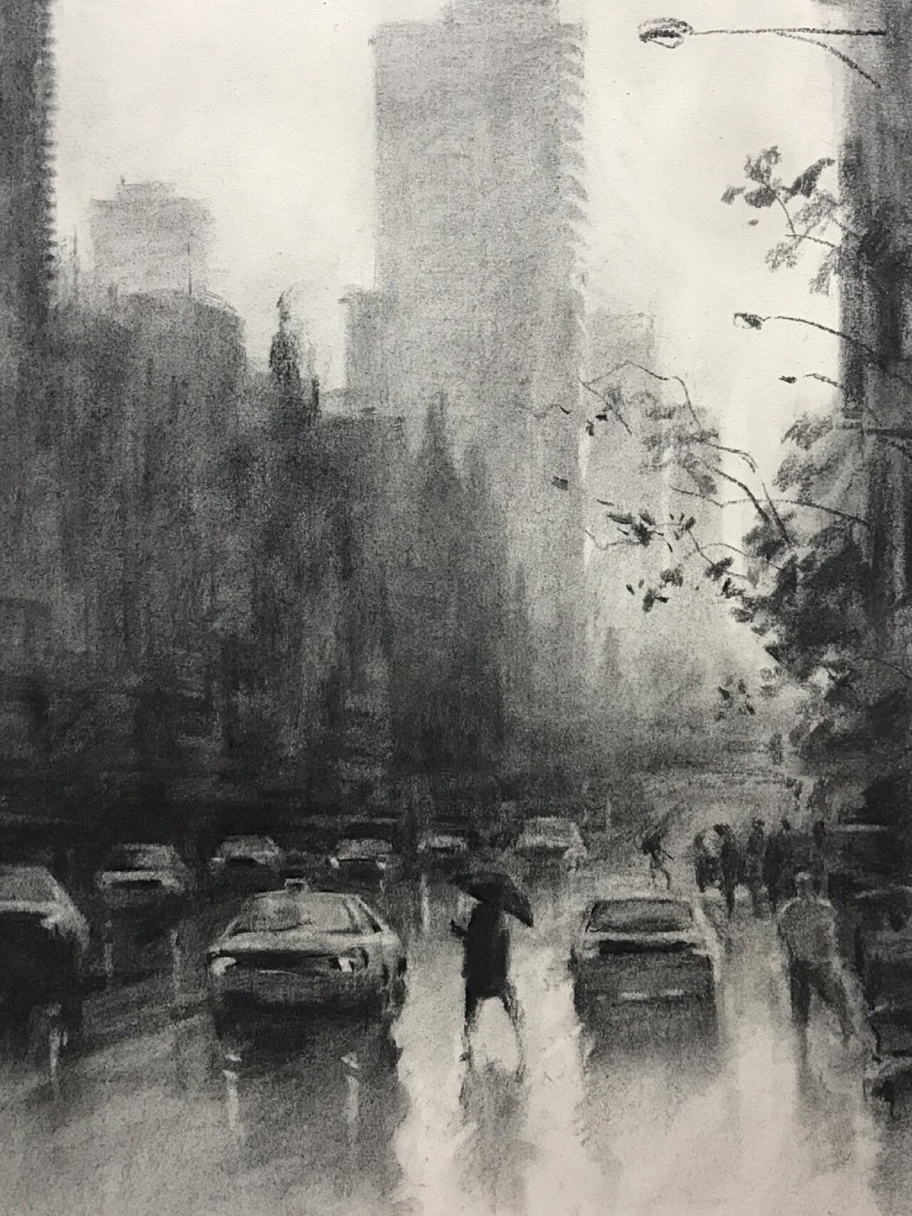 素描街景 |行人 街道 高楼 在此刻印成永恒