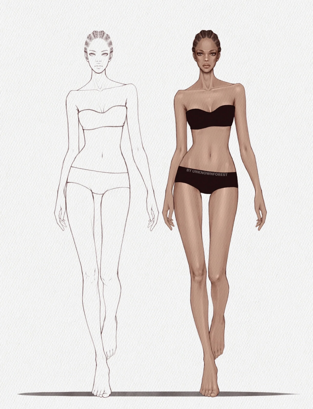 女装人体手绘效果动态模特|服装设计 服装设计专业可收藏,个人喜欢