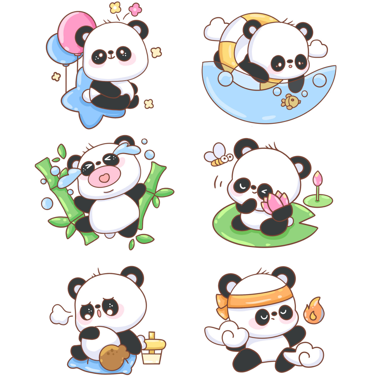 免扣素材99|国宝大熊猫可爱png元素 今日素材分享 可爱卡通大熊猫免