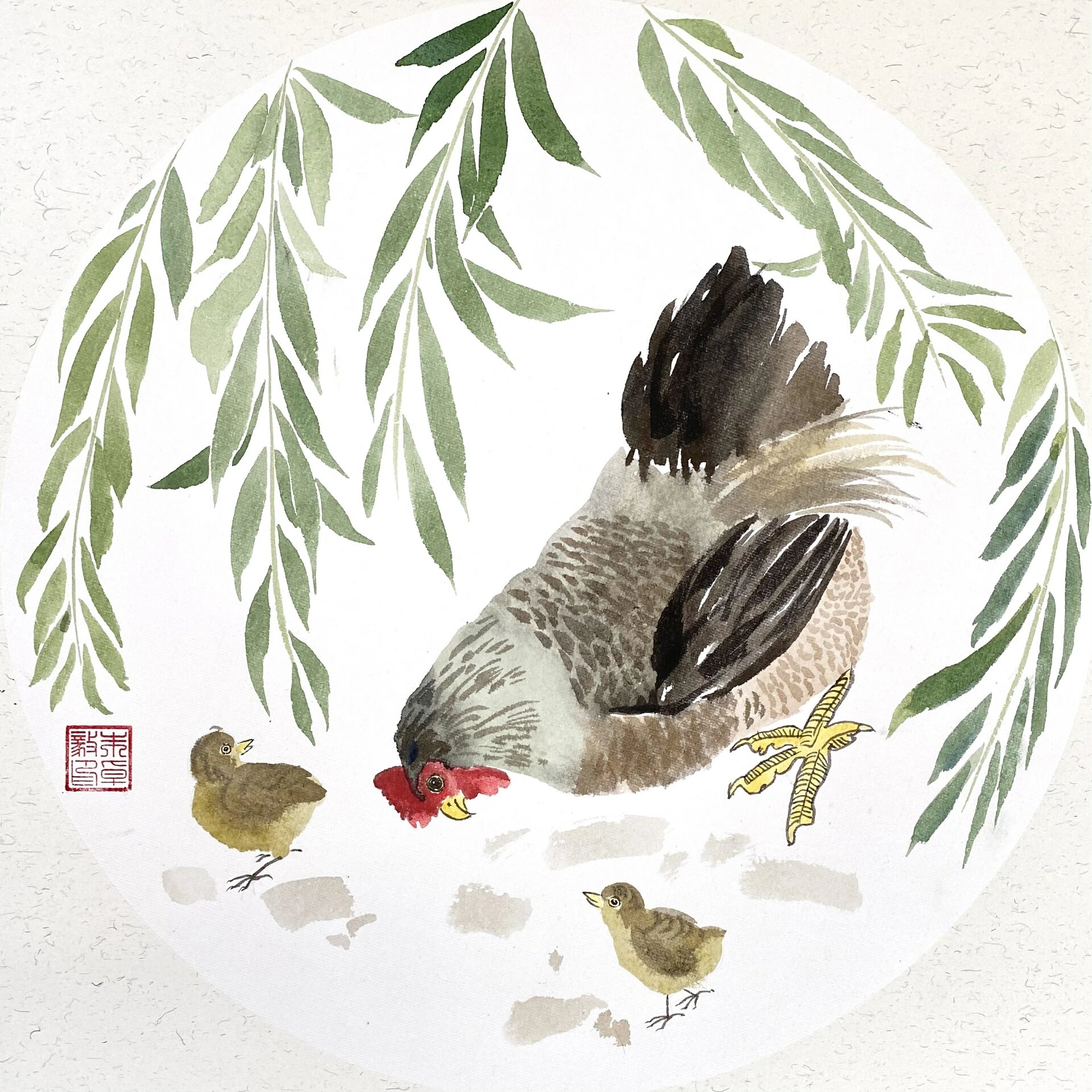 国画 | 1年级写意母鸡