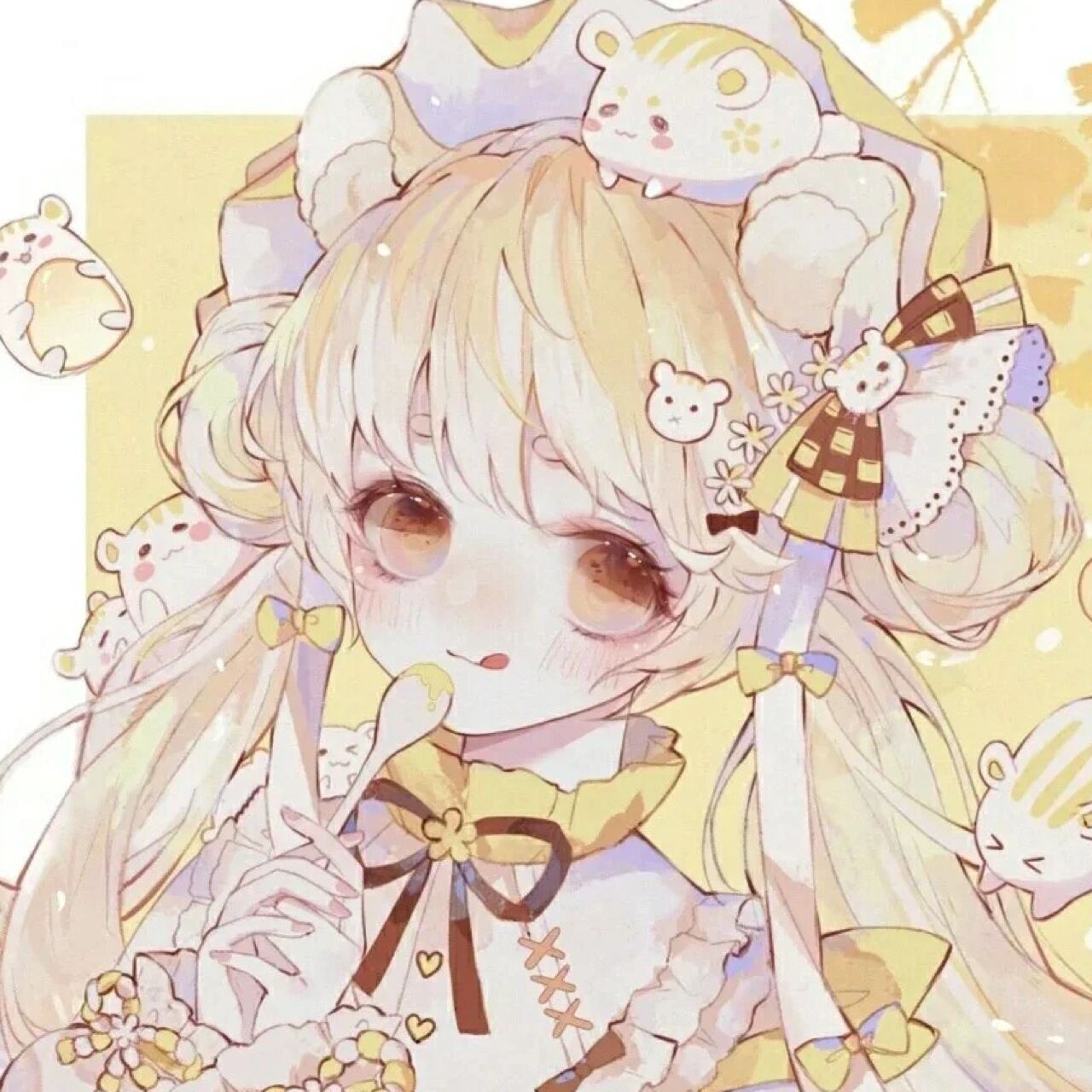 橙色系仙气头像 喜欢的点个赞鸭子