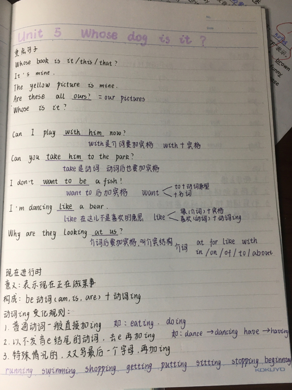 五年级下册英语unit 5笔记分享 五年级下册英语unit 5笔记分享
