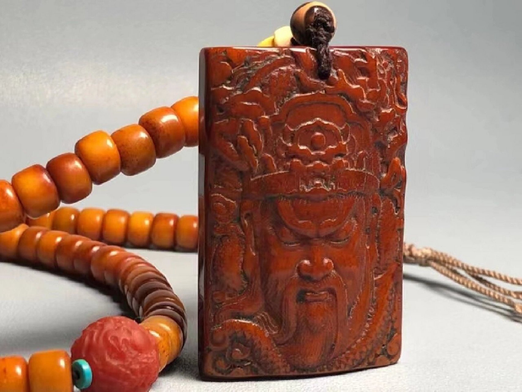 回流—藏区老豹骨108颗佛珠长链,9*7mm桶珠 风化纹明显,已有岁月痕迹