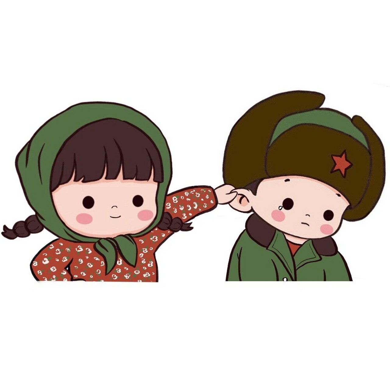 花棉袄军大衣情头