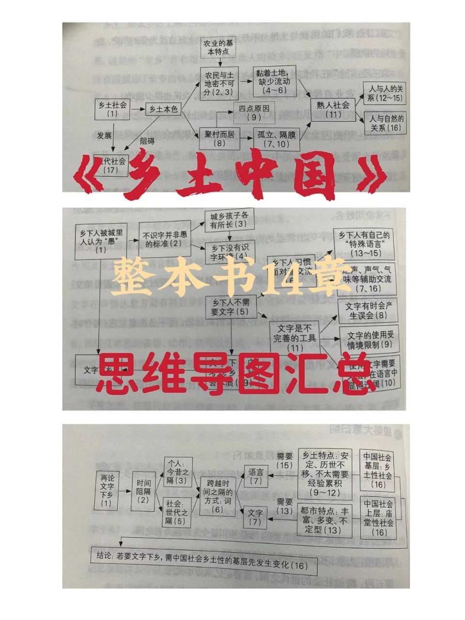 乡土中国 | 14章思维导图带你读完整本书75 高一必读名著《乡土中国