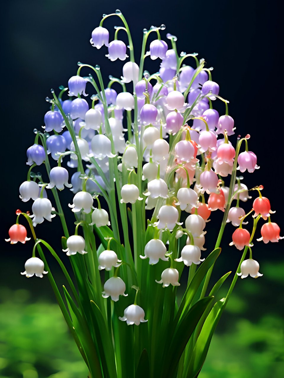 这样的彩色铃兰花你喜欢吗? 铃兰花的寓意:幸福归来