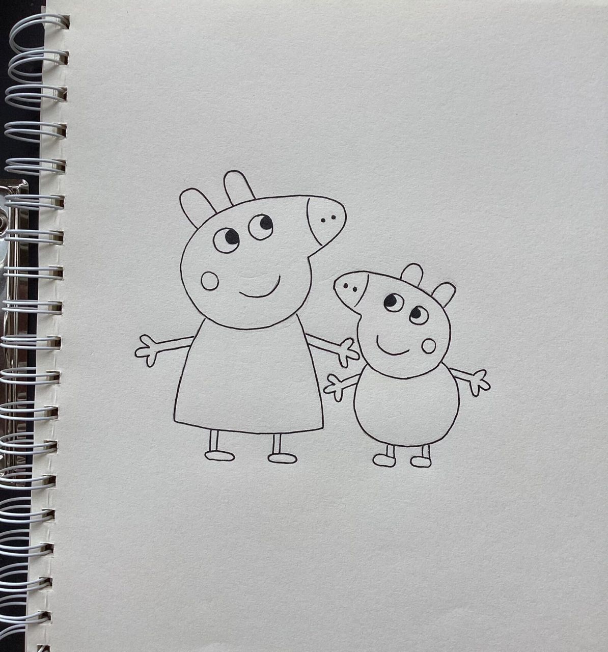 简笔画 佩奇乔治 day10 大家好,我是小猪佩奇,这是我的弟弟乔治.