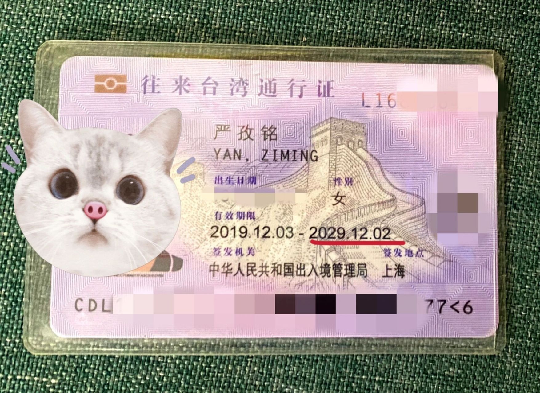 台湾往返大陆通行证图片